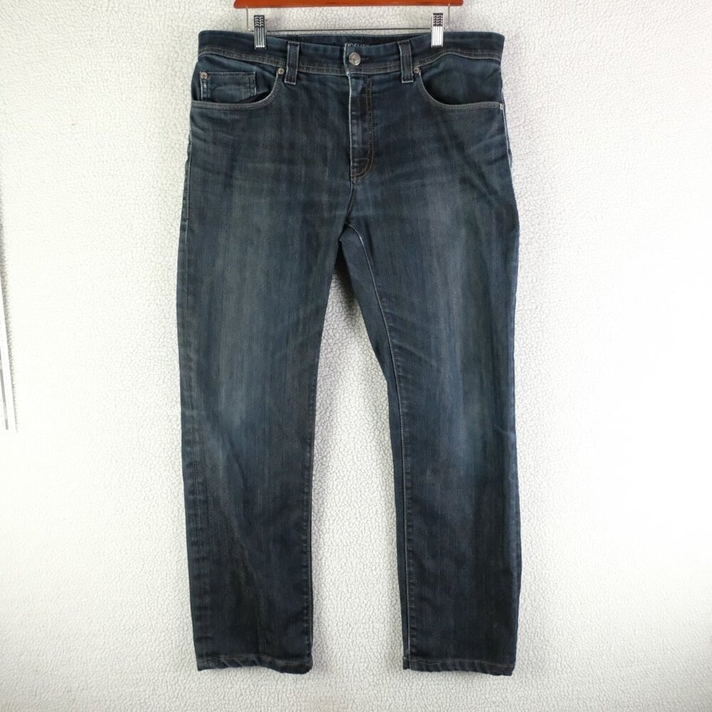 Fidelity Jeans Mens 36X30 Blue Jimmy Straight Leg Dark Wash Stretch Denim